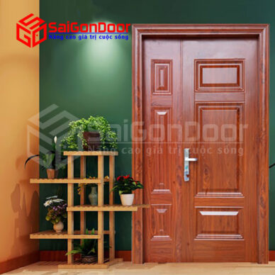 Cửa thép vân gỗ giúp ngăn cháy hiệu quả, bền đẹp dùng cho các căn biệt thự nhà ở cao cấp